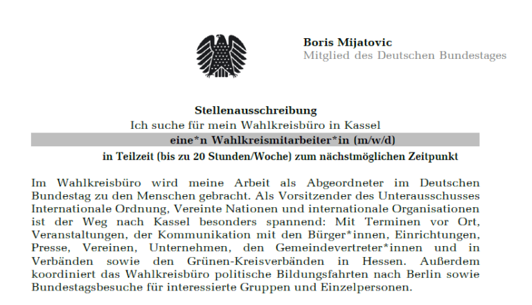 Stellenausschreibung